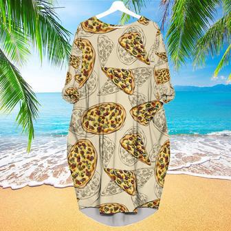 Vintage Pizza Long Sleeve Midi Dress | Newhawaiianshirts DE