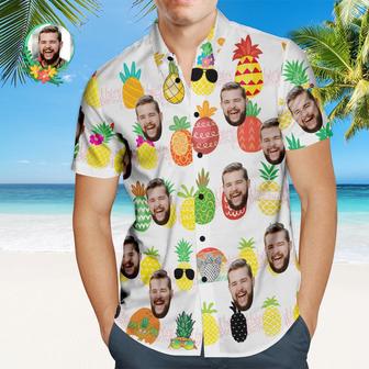 Custom Birthday Hawaiian Shirt Pineapple Party Personalized Face Shirt | Newhawaiianshirts CA