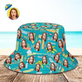 Custom Bucket Hat Face Unisex Fisherman Hat Summer Hat Sunshine Beach | Newhawaiianshirts AU