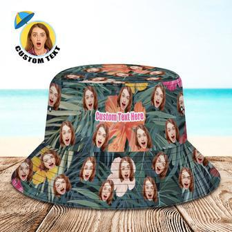 Custom Bucket Hat Unisex Face Bucket Hat Personalize Wide Brim Outdoor Summer Cap Hiking Beach Sports Hats Hawaiian Style Gift For Lover | Newhawaiianshirts UK