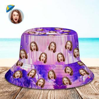 Custom Bucket Hat Unisex Personalized Face Hiking Beach Sports Hats Purple Abstract Texture | Newhawaiianshirts