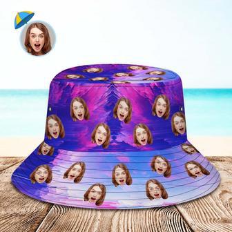 Custom Bucket Hat Unisex Personalized Face Hiking Beach Sports Hats Purple And Pink Abstract Texture | Newhawaiianshirts UK