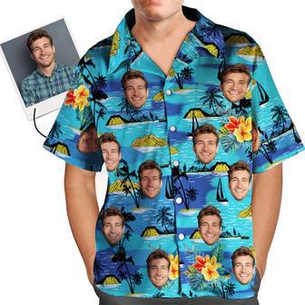 Custom Dog Face Hawaiian Shirt Custom Tropical Shirts Men's All Over Print Hawaiian Shirt | Newhawaiianshirts CA