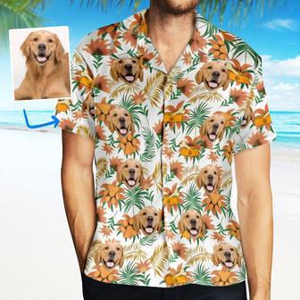 Custom Dog Face Hawaiian Shirt Men's Hawaiian Shirt All Over Print Gift For Pet Lover | Newhawaiianshirts AU