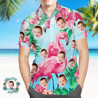 Custom Face All Over Print Hawaiian Shirt Flamingo Summer Hawaiian Shirt For Men | Newhawaiianshirts AU