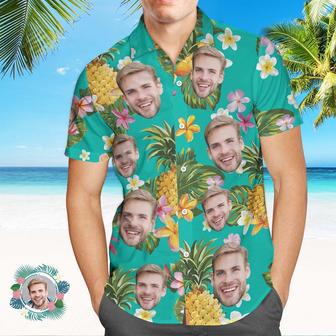 Custom Face All Over Print Hawaiian Shirt Pineapples Shirts Gift For Him | Newhawaiianshirts CA