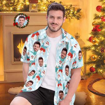 Custom Face All Over Print Men's Hawaiian Shirt Cheerful Dancing Santa Christmas Hawaiian Shirt | Newhawaiianshirts CA