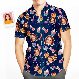 Custom Face Birthday Patterns Men's All Over Print Hawaiian Shirt | Newhawaiianshirts AU