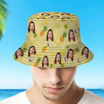 Custom Face Bucket Hat Personalize Fruits Bucket Hat Summer Wide Brim Fisherman Hat Gifts | Newhawaiianshirts DE