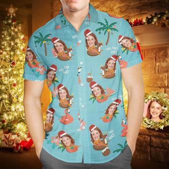 Custom Face Christmas Pool Party Hawaiian Shirt Men's Personalized Christmas Gift | Newhawaiianshirts AU