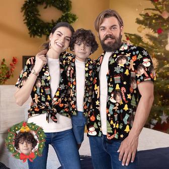 Custom Face Family Matching Hawaiian Outfit Christmas Pool Party Parent-Child Wears - Merry Christmas | Newhawaiianshirts