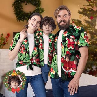 Custom Face Family Matching Hawaiian Outfit Christmas Pool Party Parent-Child Wears - Santa Claus Holiday Gifts | Newhawaiianshirts CA