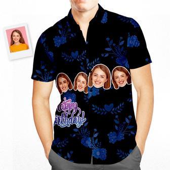 Custom Face Happy Birthday Hawaiian Shirt Flowers Birthday Gifts | Newhawaiianshirts