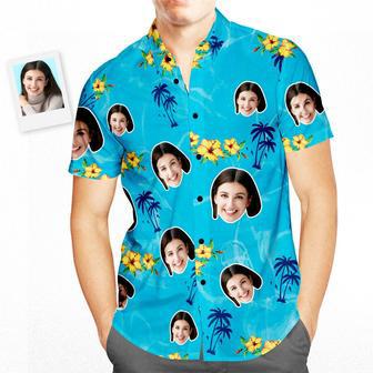 Custom Face Happy Birthday Hawaiian Shirt Water Ripples Personalized Birthday Gifts | Newhawaiianshirts UK