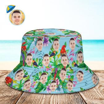 Custom Face Hat Tropical Flower Print Hawaiian Fisherman Hat Bucket Hat | Newhawaiianshirts AU