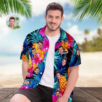 Custom Face Hawaiian Shirt All Over Print Funky Personalized Shirt - Print Leaves Flowers Pineapple | Newhawaiianshirts AU