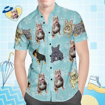 Custom Face Hawaiian Shirt All Over Print Men's Shirt Pitbull Dogs | Newhawaiianshirts AU