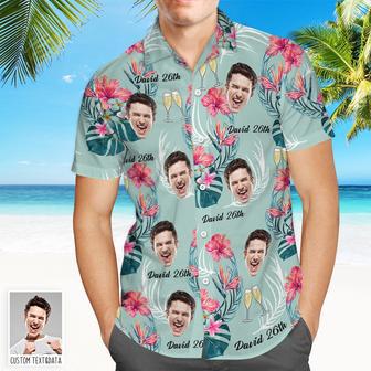 Custom Face Hawaiian Shirt Birthday Text And Photo Hawaiian Shirt David Birthday Shirt | Newhawaiianshirts AU