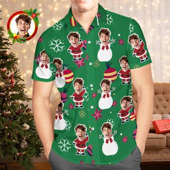 Custom Face Hawaiian Shirt Christmas Ball Men's Christmas Shirts | Newhawaiianshirts AU