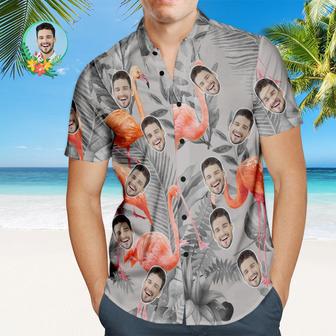 Custom Face Hawaiian Shirt Flamingo Party Personalized Shirt With Your Photo | Newhawaiianshirts DE