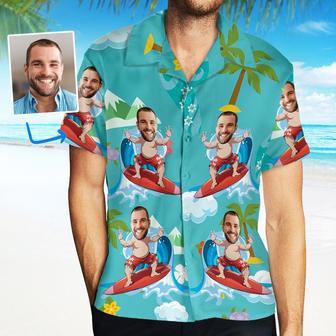 Custom Face Hawaiian Shirt For Man Aloha Summer Shirt Happy Surfing | Newhawaiianshirts DE