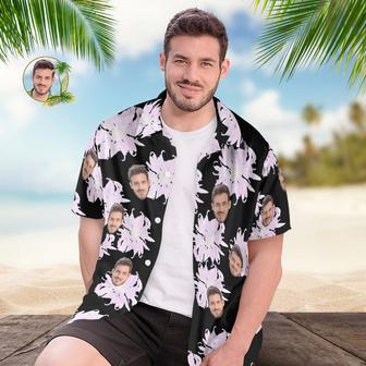 Custom Face Hawaiian Shirt For Men Personalized Short Sleeves Shirt With Photo Random Floral Print Shirt | Newhawaiianshirts UK