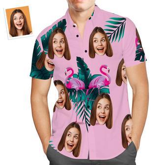 Custom Face Hawaiian Shirt Funny Flamingo Vacation Beach Shirt Gift For Men | Newhawaiianshirts CA