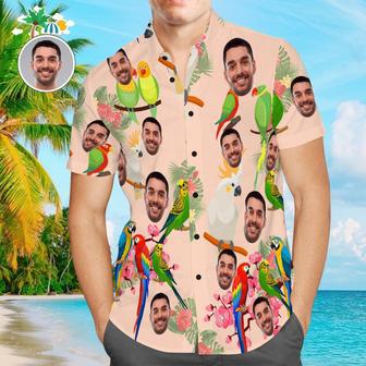 Custom Face Hawaiian Shirt Funny Parrot Tropical Style Shirt Gift For Men | Newhawaiianshirts UK