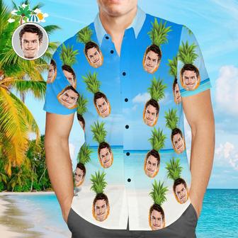 Custom Face Hawaiian Shirt Funny Pineapple Beach Shirt Holiday Gift | Newhawaiianshirts