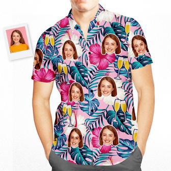 Custom Face Hawaiian Shirt Leaves Personalized Birthday Gifts | Newhawaiianshirts DE