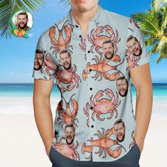 Custom Face Hawaiian Shirt Lobster And Edible Crab Personalized Face Shirt | Newhawaiianshirts