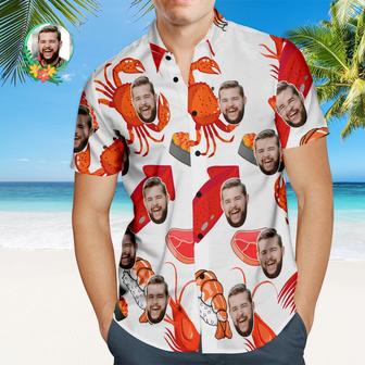 Custom Face Hawaiian Shirt Lobster Sushi Personalized Face Shirt | Newhawaiianshirts