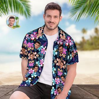 Custom Face Hawaiian Shirt Men's All Over Print Aloha Shirt Gift - Multicolored Flowers | Newhawaiianshirts AU