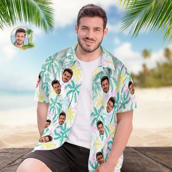 Custom Face Hawaiian Shirt Men's Vibe Vocation Hawaiian Shirt Colorful Palm Trees | Newhawaiianshirts UK