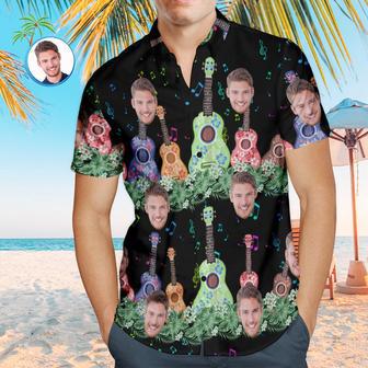 Custom Face Hawaiian Shirt Personalized Music Style Shirt Gift - Music Guitar | Newhawaiianshirts AU