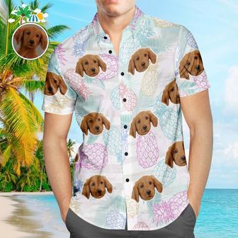 Custom Face Hawaiian Shirt Pineapple Design Men's Popular All Over Print Hawaiian Beach Shirt Holiday Gift | Newhawaiianshirts UK