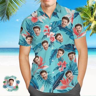 Custom Face Hawaiian Shirt Tropical Leaves And Flowers Face Hawaiian Shirt | Newhawaiianshirts CA