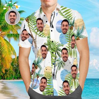 Custom Face Hawaiian Shirt Tropical Leaves Beach Shirt Party Gift For Men | Newhawaiianshirts DE