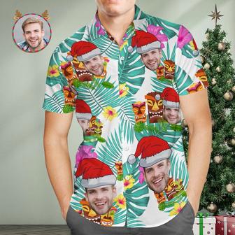 Custom Face Hawaiian Shirts Personalized Photo Name Gift Men's Christmas Shirts Merry Christmas Gifts | Newhawaiianshirts