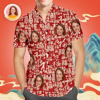 Custom Face Hawaiian Shirts Personalized Photo Shirt Chinese ''Fu'' | Newhawaiianshirts