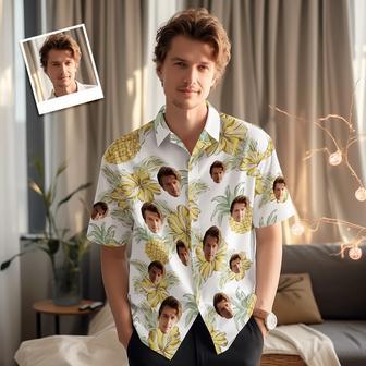 Custom Face Hawaiian Shirts Personalized Photos Hawaiian Flowers And Pineapples Men's Shirt Gift | Newhawaiianshirts DE