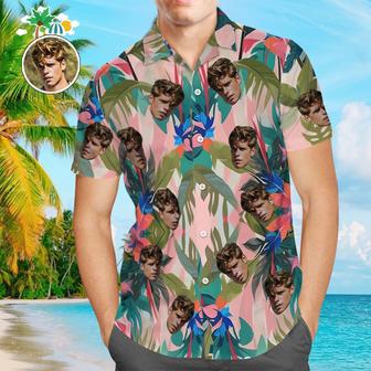 Custom Face Leaves Hawaiian Shirt Flamingo Hawaiian Shirt For Dad Father's Day Gift | Newhawaiianshirts AU