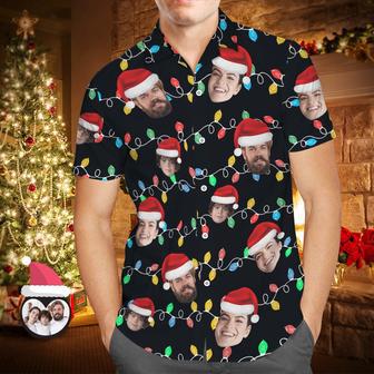 Custom Face Men's Hawaiian Shirt Personalized Photo Christmas Family Xmas Leds Aloha Shirts | Newhawaiianshirts UK