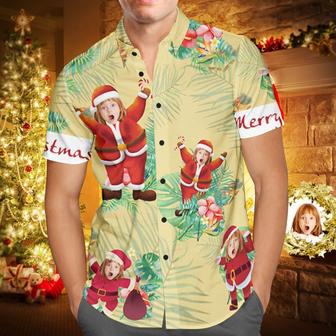 Custom Face Personalized Christmas Hawaiian Shirt Merry Christmas Santa Claus Holiday Gifts | Newhawaiianshirts