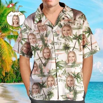 Custom Face Personalized Hawaiian Shirt All Over Print Coconut Tree | Newhawaiianshirts