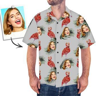 Custom Face Shirt Men's Hawaiian Red Flamingo | Newhawaiianshirts UK