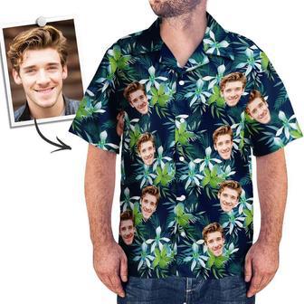 Custom Face Shirt Men's Hawaiian Shirt Big Flower | Newhawaiianshirts