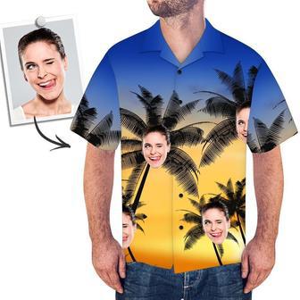 Custom Face Shirt Men's Hawaiian Shirt Big Palm | Newhawaiianshirts AU