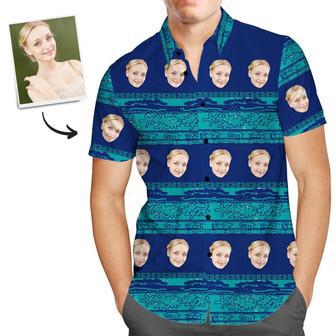 Custom Face Shirt Men's Hawaiian Shirt Blue Hawaiian Shirt | Newhawaiianshirts AU