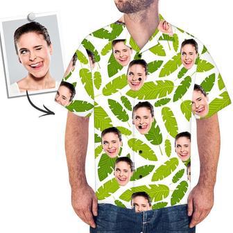 Custom Face Shirt Men's Hawaiian Shirt Green Leaves | Newhawaiianshirts AU